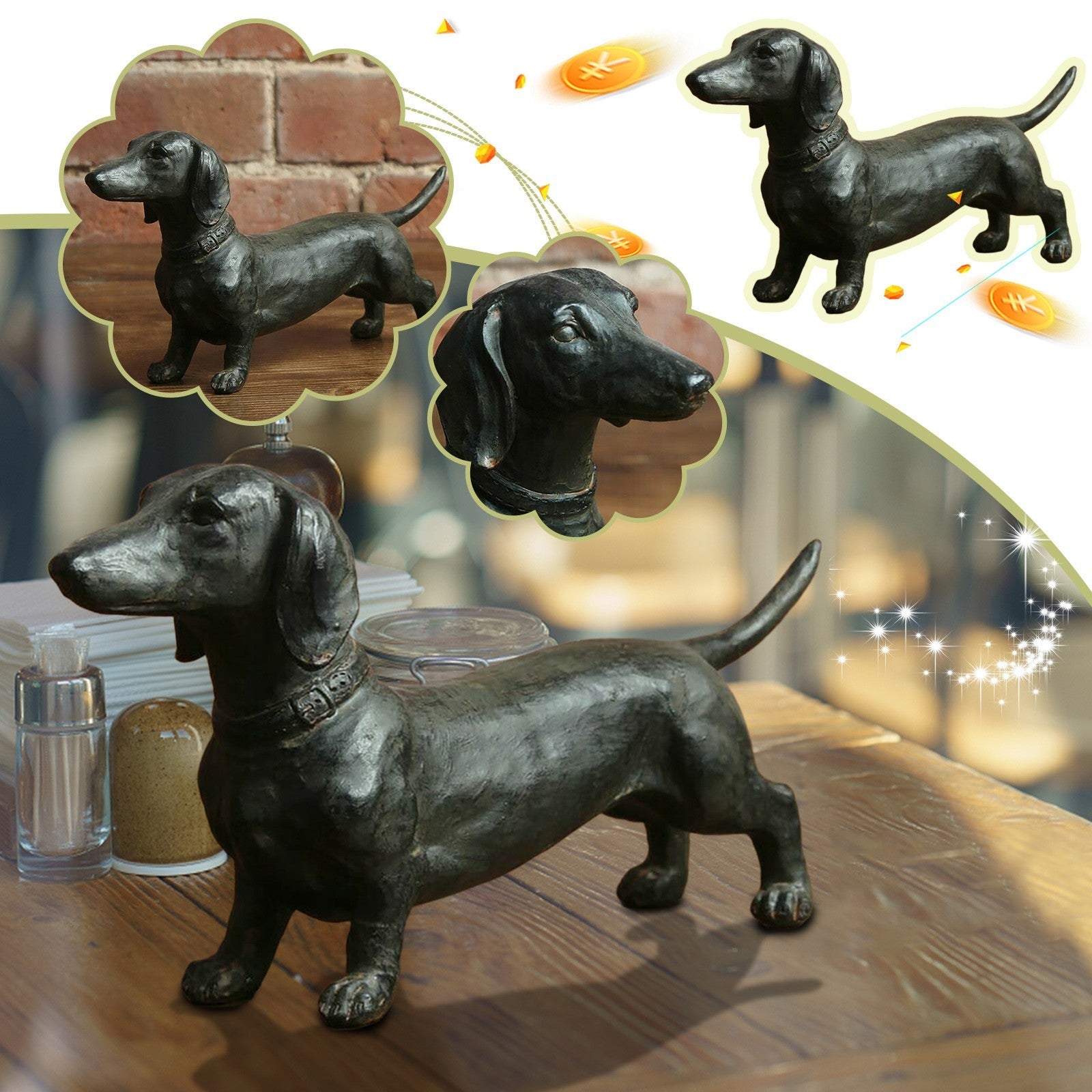 Dachshund Resin Garden Statue